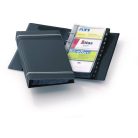 DURABLE Névjegykártyatartó, 200 db-os, A-Z regiszterrel, álló, DURABLE "VISIFIX®", szürke
