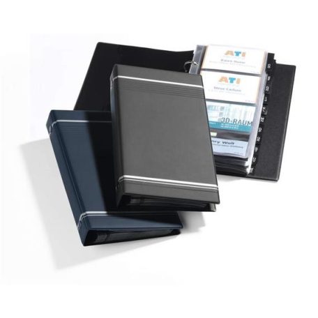 DURABLE Névjegykártyatartó, 200 db-os, A-Z regiszterrel, álló, DURABLE "VISIFIX®", szürke