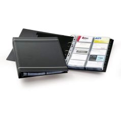   DURABLE Névjegykártyatartó, 400 db-os, A-Z regiszterrel, fekvő, DURABLE "VISIFIX®", szürke