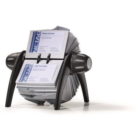 DURABLE Névjegykártyatartó, műanyag, 400 db-os, forgatható, fekvő, DURABLE, "VISIFIX®", fekete