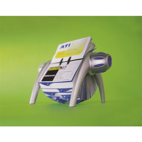 DURABLE Névjegykártyatartó, műanyag, 400 db-os, forgatható, fekvő, DURABLE, "VISIFIX®", ezüst