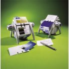 DURABLE Névjegykártyatartó, műanyag, 400 db-os, forgatható, fekvő, DURABLE, "VISIFIX®", ezüst