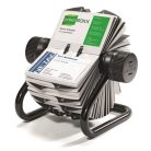 DURABLE Névjegykártyatartó, fém, 400 db-os, forgatható, fekvő, DURABLE, "VISIFIX®", fekete