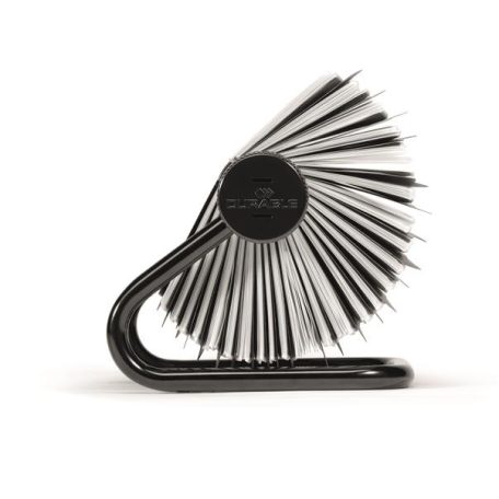 DURABLE Névjegykártyatartó, fém, 400 db-os, forgatható, fekvő, DURABLE, "VISIFIX®", fekete