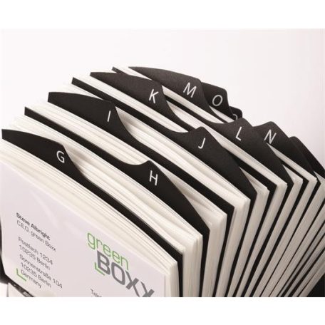 DURABLE Névjegykártyatartó, fém, 400 db-os, forgatható, fekvő, DURABLE, "VISIFIX®", fekete