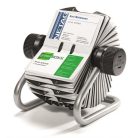 DURABLE Névjegykártyatartó, fém, 400 db-os, forgatható, fekvő, DURABLE, "VISIFIX®", ezüst