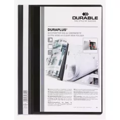   DURABLE Gyorsfűző, A4, széles, panorámás, DURABLE "DURAPLUS®", fekete