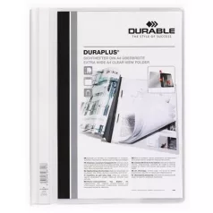   DURABLE Gyorsfűző, A4, széles, panorámás, DURABLE "DURAPLUS®", fehér