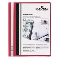   DURABLE Gyorsfűző, A4, széles, panorámás, DURABLE "DURAPLUS®", piros