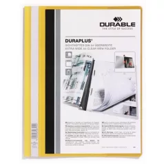   DURABLE Gyorsfűző, A4, széles, panorámás, DURABLE "DURAPLUS®", sárga