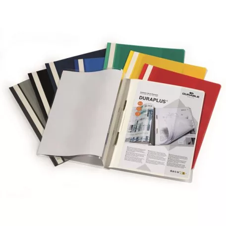 DURABLE Gyorsfűző, A4, széles, panorámás, DURABLE "DURAPLUS®", sárga