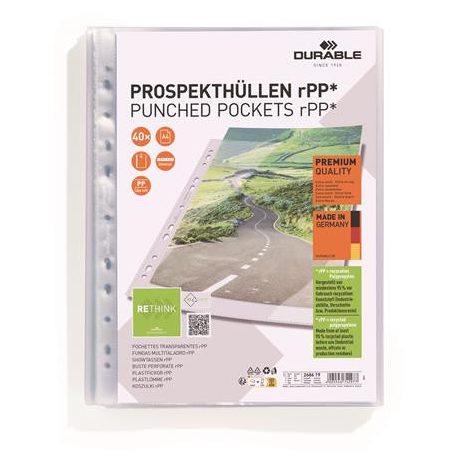 DURABLE Genotherm, lefűzhető, PP, A4, 80 mikron, DURABLE "PREMIUM"