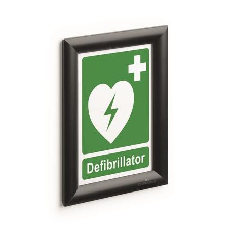 DURABLE Posztertábla, fali, A5, alumínium keret, DURABLE, fekete