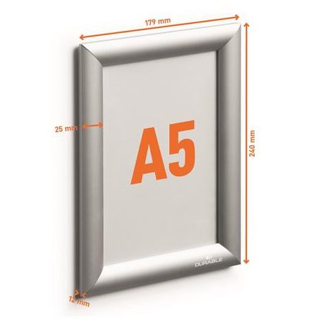 DURABLE Posztertábla, fali, A5, alumínium keret, DURABLE