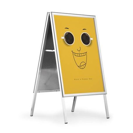 DURABLE Megállító tábla, poszteres, A1, DURABLE "Fold Outdoor", ezüst