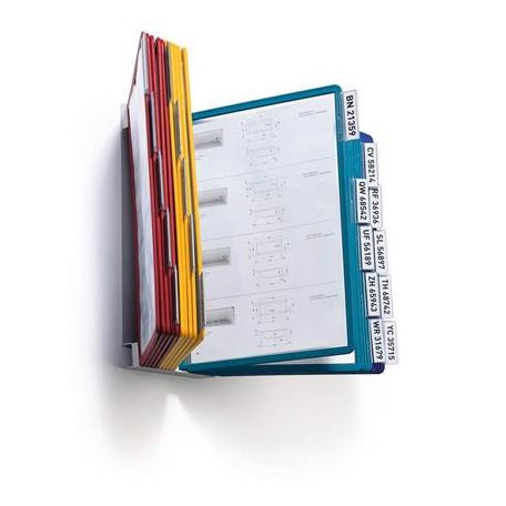 DURABLE Bemutatótábla tartó, fali, 20 db bemutatótáblával, DURABLE "VARIO®", vegyes színek