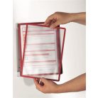 DURABLE Bemutatótábla tartó, fali, 5 db bemutatótáblával, DURABLE "VARIO® WALL 5", piros