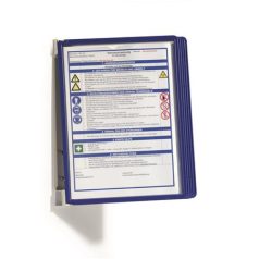   DURABLE Bemutatótábla tartó, fali, 5 db bemutatótáblával, DURABLE "VARIO® WALL 5", sötétkék
