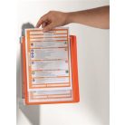 DURABLE Bemutatótábla tartó, fali, 5 db bemutatótáblával, DURABLE "VARIO® WALL 5", narancssárga