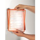 DURABLE Bemutatótábla tartó, fali, 5 db bemutatótáblával, DURABLE "VARIO® WALL 5", narancssárga