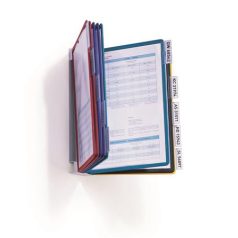   DURABLE Bemutatótábla tartó, fali, 10 db bemutatótáblával, DURABLE "VARIO® WALL 10", vegyes szín