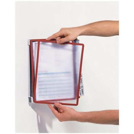 DURABLE Bemutatótábla tartó, fali, 10 db bemutatótáblával, DURABLE "VARIO® WALL 10", vegyes szín