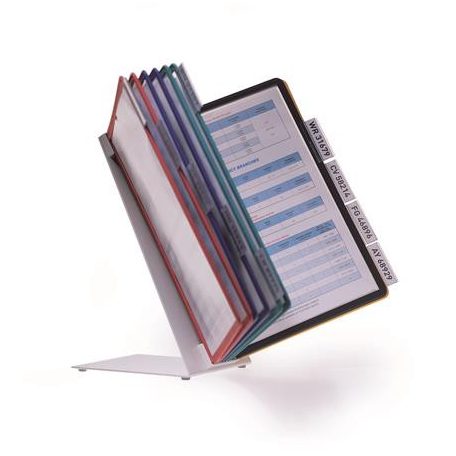 DURABLE Bemutatótábla tartó, asztali, 10 db bemutatótáblával, DURABLE "VARIO® 10", vegyes szín