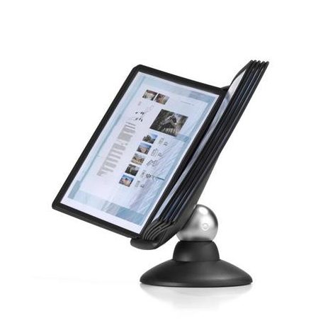 DURABLE Bemutatótábla tartó, asztali, 10 db bemutatótáblával, DURABLE, "Motion", fekete