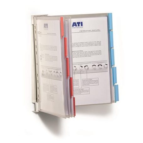 DURABLE Bemutatótábla tartó, fali, 10 db bemutatótáblával, DURABLE "FUNCTION WALL 10", vegyes szín