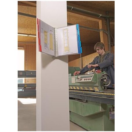 DURABLE Bemutatótábla tartó, fali, 10 db bemutatótáblával, DURABLE "FUNCTION WALL 10", vegyes szín