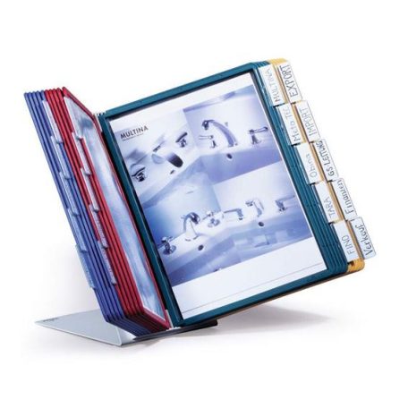 DURABLE Bemutatótábla tartó, asztali, 20 db bemutatótáblával, DURABLE "VARIO®", vegyes színek