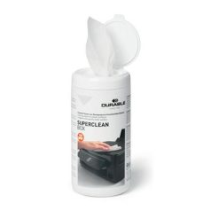   DURABLE Tisztítókendő, műanyag felületre, 100 db, DURABLE "SUPERCLEAN BOX 100"