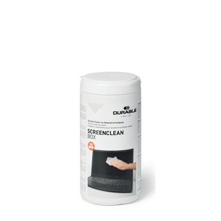 DURABLE Tisztítókendő, képernyőhöz, 100 db, DURABLE "SCREENCLEAN® BOX 100"
