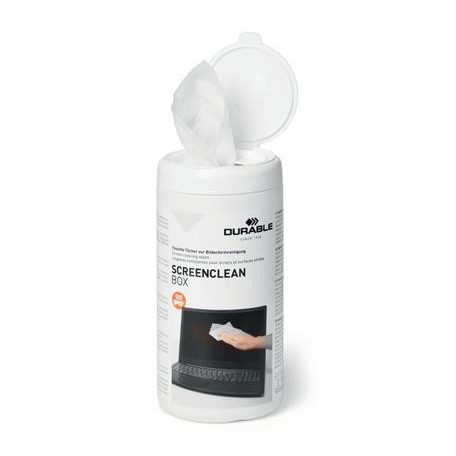 DURABLE Tisztítókendő, képernyőhöz, 100 db, DURABLE "SCREENCLEAN® BOX 100"