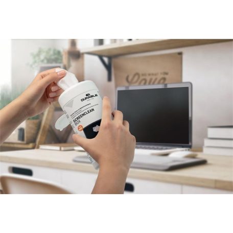 DURABLE Tisztítókendő, képernyőhöz, 100 db, DURABLE "SCREENCLEAN® BOX 100"