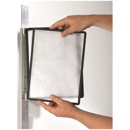 DURABLE Bemutatótábla tartó, fali, mágneses, 5 db bemutatótáblával, DURABLE "VARIO® 5 MAGNET", fekete
