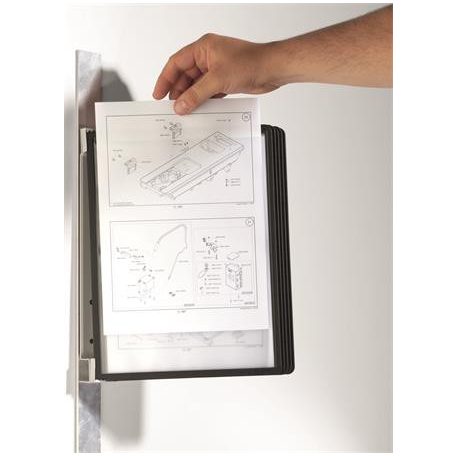 DURABLE Bemutatótábla tartó, fali, mágneses, 5 db bemutatótáblával, DURABLE "VARIO® 5 MAGNET", fekete