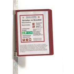   DURABLE Bemutatótábla tartó, fali, mágneses, 5 db bemutatótáblával, DURABLE "VARIO® 5 MAGNET", piros