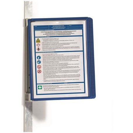 DURABLE Bemutatótábla tartó, fali, mágneses, 5 db bemutatótáblával, DURABLE "VARIO® 5 MAGNET", sötétkék