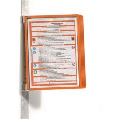   DURABLE Bemutatótábla tartó, fali, mágneses, 5 db bemutatótáblával, DURABLE "VARIO® 5 MAGNET", narancssárga