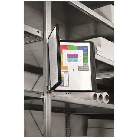 DURABLE Bemutatótábla tartó, fali, mágneses, 10 férőhelyes, DURABLE "FUNCTION", szürke