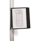 DURABLE Bemutatótábla tartó, fali, mágneses, 10 db bemutatótáblával, DURABLE "VARIO® 10 MAGNET", fekete