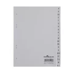 DURABLE Regiszter, PP, A5, 20 részes, A-Z, DURABLE, szürke