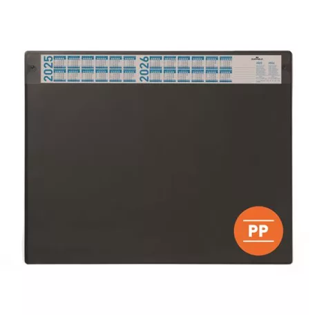 DURABLE Könyökalátét, 650x480 mm, éves naptárral, DURABLE, fekete