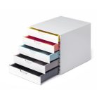 DURABLE Irattároló, műanyag, 5 fiókos, DURABLE "VARICOLOR® 5", fehér