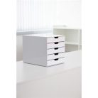DURABLE Irattároló, műanyag, 5 fiókos, DURABLE "VARICOLOR® 5", fehér