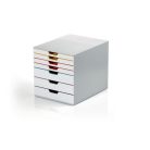 DURABLE Irattároló, műanyag, 7 fiókos, DURABLE " VARICOLOR® MIX 7", színes
