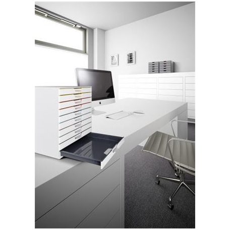 DURABLE Irattároló, műanyag, 10 fiókos, DURABLE "VARICOLOR® 10", fehér