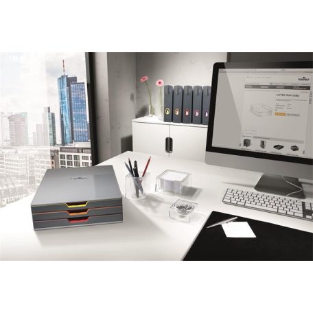 DURABLE Iratpapucs készlet, műanyag, 73 mm, DURABLE "VARICOLOR®", vegyes