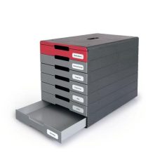   DURABLE Irattároló, műanyag, 7 fiókos, DURABLE "Idealbox pro 7", piros